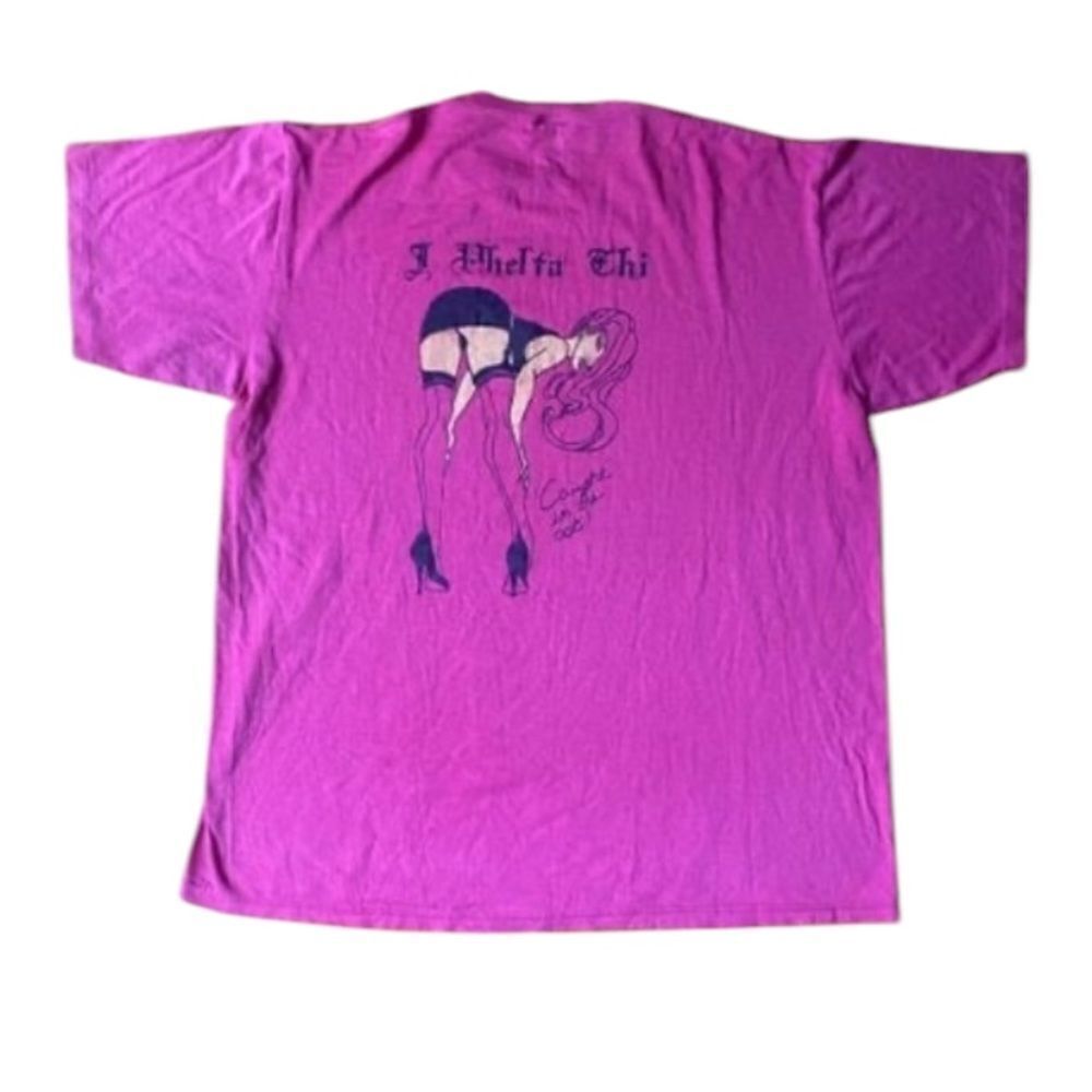 Vtg 90s sexy sorority Jerzees T-shirt rush parody XL hot pink I PHELTA THI 00s